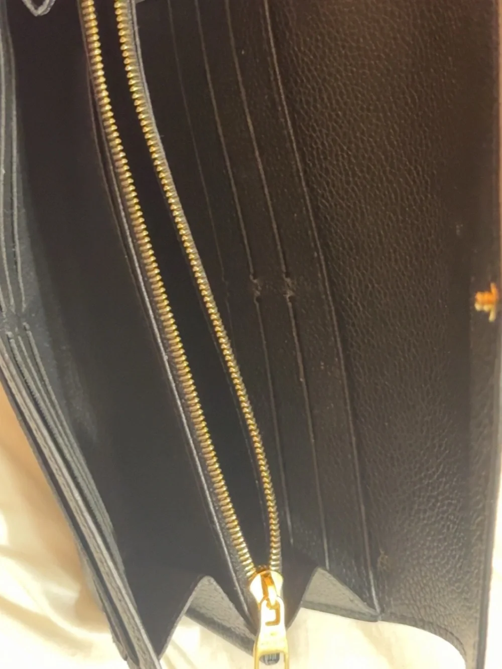 Louis Vuitton Black Leather Tote with  matching LV wallet